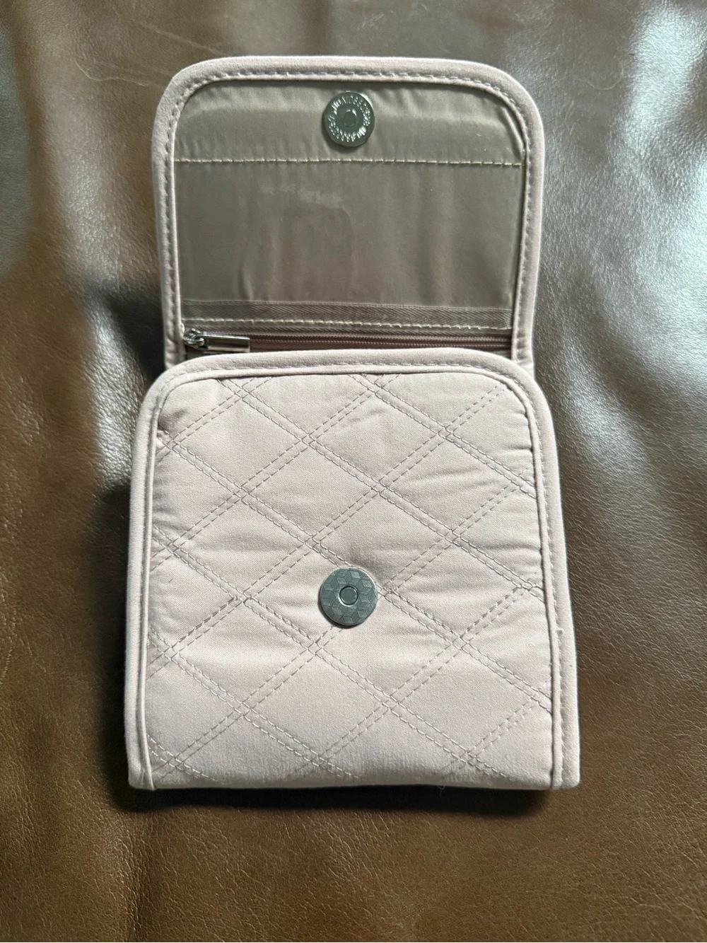 BELALIFE Quilted Light Pink Travel Jewelry and makeup Organizer